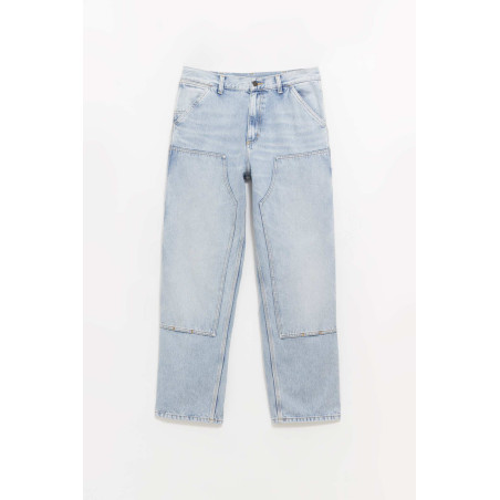 CARHARTT WIP BLUE WORN BLEACHED DOUBLE KNEE PANT